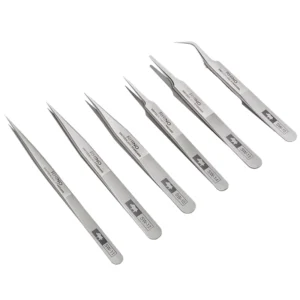 Anti Magnetic Acid Resistant SW10~15 Tweezers Set High Precision Industrial Grade Tweezers Kit Phone Repair Tool