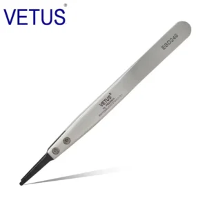Anti Static Cross Curved Tweezer St 16 125mm Rubber Tipped Girl Shaped Precision Tweezers