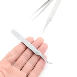 Anti acid Stainless Steel Tweezers Straight Curved Tip Tweezers for Manicure