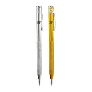 Anti-slip handle with replaceable tip and manual engraving pen