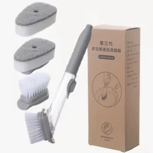 Automatic Liquid Long Handle Kitchen Dish Brush Soap Dispensing Palm Brush Sponge Cleaner Dish Washing Brushes