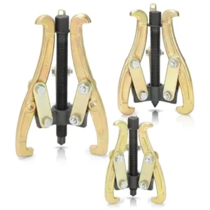 Automotive Repair Drop Forged 3 Jaw Hydraulic Gear and Bearing Puller Set 3″ 4″ 6″ Reversible 3 Jaw for Slide Pulleys Flywheels