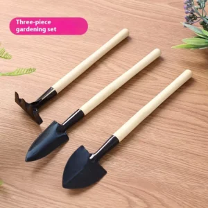 B2120 Household Mini Garden Tool Set Three Piece Iron Shovel Rake and Spade Multi Function Trowel for Plant Loosening