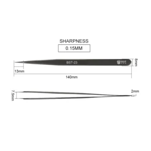 BEST 23 High Precision Non magnetic Tweezers for Mobile Phone Circuit Repair Ult thin Stainless Steel Tweezers