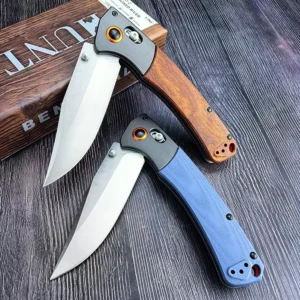 BM Crooked River 15080 EDC Outdoor Survival Pocket Knife Back Clip Folding CPM S30V Blade Stable Wood Handle for Camping Hunting