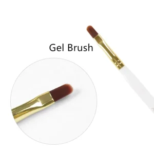 BW4 01 Professional Manicure Nail Art Brush Set White Hexagon Handle Acrylic Gel Brushes Nylon PET Custom Logo 01# 06#