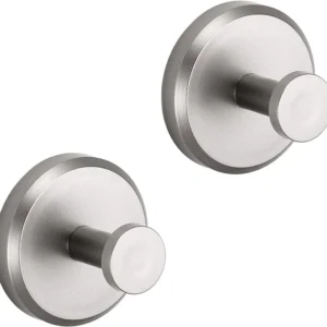 Bathroom Suction Cup Round Single Hook Brushed Satin Modern Simple Wall Attached Hook Easy Remove Bathroom Accessory