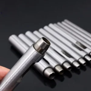 Belt Punch Fine Straight Port Hole Punch Working Tool Hollow Leather Stitching Hole Punch Set for Leather Belts