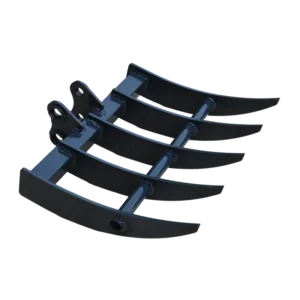 Black Excavator Rake Earth moving Rake Mini Excavator Attachments 0.6 4TON Various Sized Rakes for Gardens Farms