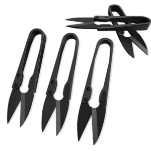Black Premium U shaped Mini Garment Scissor Carbon Steel Cutter Thread Bonsai Pruner Tailor Scissor