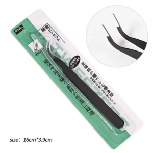 Black Stainless Steel Anti static Curved Straight Eyebrow False Eyelash Tweezers 3D Sticker Tweezers Nail Art Tool