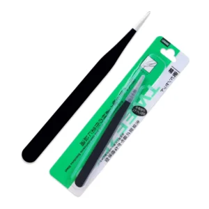 Black Stainless Steel Tweezers Straight Curved Pick Tools Eyelash Pointed Nipper Clip Manicure Nail Art