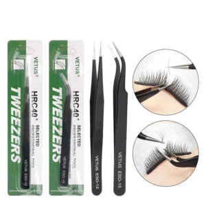 Black Tweezers for Professional Eyelash Extension