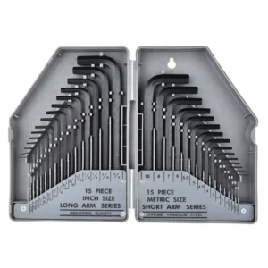 Black coated Hex Wrenches SAE Metric Size Long and Short Allen Key Sets