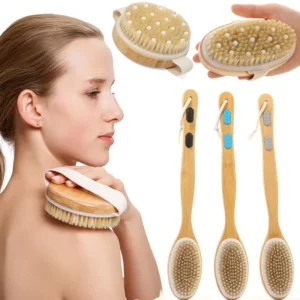 Boar Bristle Bath Brush New Bath Massage Brush Natural Wood Body Cleaning Brush
