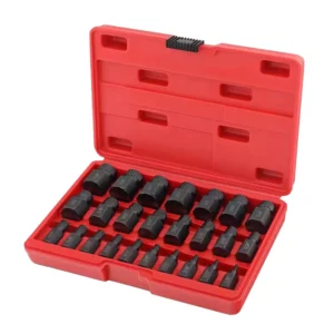 Broken Bolt Extractor 25 Pieces Damaged Screw Extractor Remover Set Hex Shank Screw Remover Extractor Removal Tool Kit