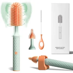 Brush Electric Silicone Baby Bottle Brush Set 360 Rotating 2 Levels Waterproof Nipple Electric Cleaning Brush Set