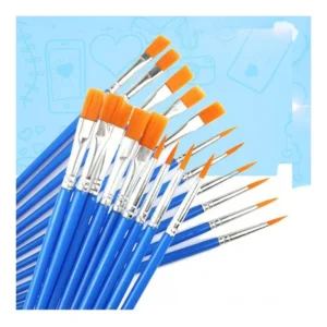 Bulk Package Acrylic Watercolor Oil Paint Brush Single Blue Flat Paint Brush Plastic Handle for Painting