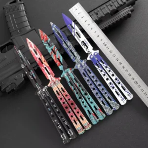 Butterfly Trainer Unsharpened All Steel Folding Flick Knife Trainer Practice Blade Balisong Multi Color