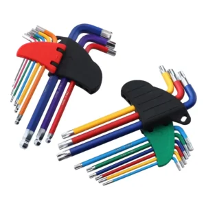 CR V Ball End Hex Key Set 9pcs Colorful Folding Allen Wrench Set Portable Allen Key Spanner Kit