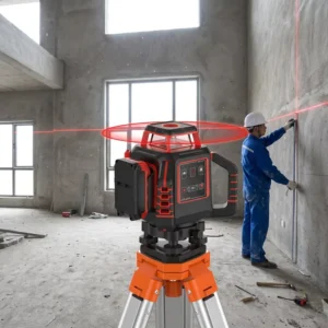 CRL340 RED Laser Level Construction Line Land Leveler for Tractor Accessories Receiver 4d Lines Tool Self Leveling Tripod Pipe
