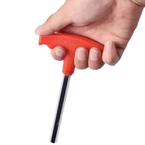 CRV Metric Industrial Grade Chrome Vanadium Steel T Handle Hex Key Wrench Flat End Chrome Finish