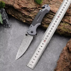 Camping Outdoor Multi Functional Tactical Self Defense Survival Knife G10 Handle Stainless Steel Blade Black Knight Folding