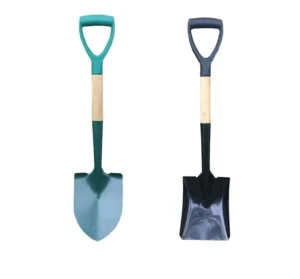 Carbon Steel Garden Agricultural Heavy Duty Round Shovel With Long Wooden Grip Handle Square Spade