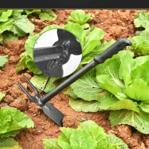 Carbon Steel Hardened Hollow Hoe Stainless Steel Blade Fiber Handle Handheld Weeding Rake for Planting Vegetable Farm