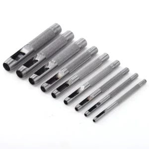 Carbon Steel Leather Punch Tool Round Belt Punch Hollow Hole Punch Set