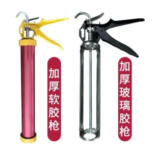 Caulking Gun for Silicone Sealant and Construction Adhesive Soft Glue Dispenser with No Nail Feature Sealant Gun