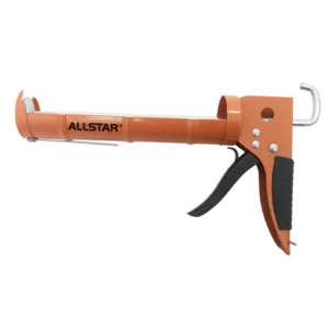 Caulking Gun with Rubber Gripped Handle 9 Inch Orange Red Manual Semi Cylinder Glass Plugging Seam Glue Gun