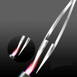 Ceramic Tweezers High Temp Resistant Stainless Steel Ceramic Tweezer with Fine 0.5mm 3mm Tips Electronics Repair Tools