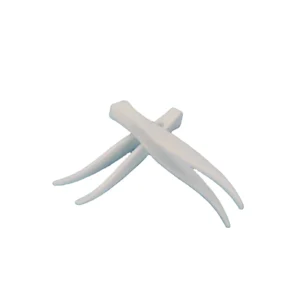 China Factory Tiny Cosmetic Tweezer Plastic Bend Tip White Tweezers