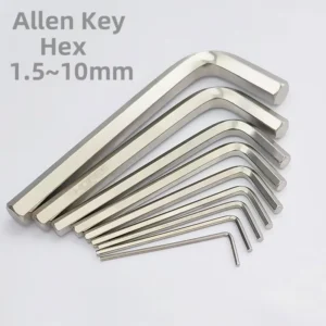 Chrome Steel Nickel Plating L Hex Allen Key Wrench 1.5 2 2.5 3 4 5 6 7 8 9 10mm Hexagon Spanner for Socket Screw Driver Tools