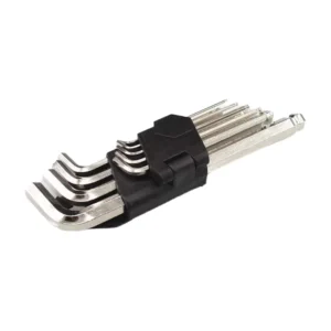 Chrome Vanadium Steel Universal Hardened Lengthened Inner Hexagon L Shaped 9 Piece Combination Hex Key Set for Household Repair