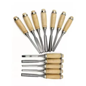 Cincel 12 Piece Set Professional Industrial Wooden Handle Wood Craving Chisel Set