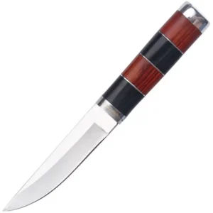 Classic 3.2″ Stainless Steel Straight Back Blade Pakkawood Handle Mongolian Table Knife for Cutting Cooked Food