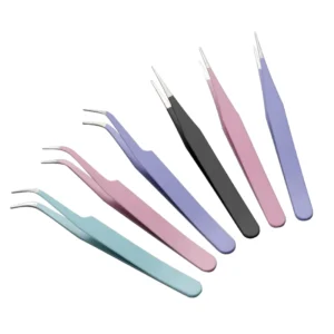 Colored Tweezers Bend Straight Stainless Steel Digital Printing Durable Student Tool Back to School