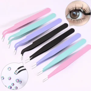 Colorful Nail Art Decor Eyelashes Tweezers Macaron Tweezer Scrapbook Sticker Tape Picking DIY Junk Stainless Clip DIY Tool