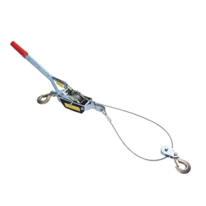 Come Along Winch 4400 Lbs Pulling Capacity 12ft Steel Cable 2 Hooks Dual Gear Power Puller Automotive Hoist Cable Winch Puller