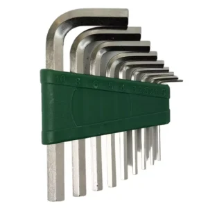 Compact 9pc Cr V Steel Hex Allen Key Wrench Set Sizes 2 6mm Short Small Metric System OEM ODM Supported in Plastic Holder