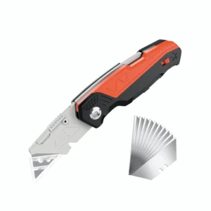 Compact Portable Folding Utility Knife with Built-In Blade Storage and Belt Clip for DIY Straps Cutting OEM Support