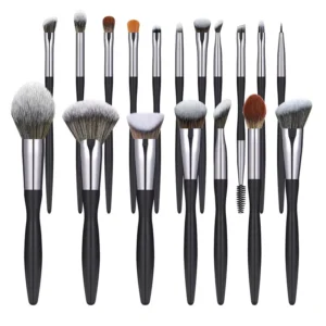 Complete 16 Pieces Professional Makeup Brush Set Private Label Custom Logo Black Make up Brushes