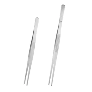 Cooking Tweezer and Straight Tweezer with Serrated Tips Tweezer for Plating and Serving
