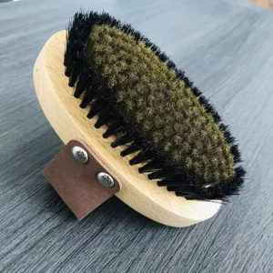 Copper Dry Brushing Body Brush with Ion Charged Copper Soft Bristles Antiskid Wooden Exfoliator Massage Body Scrubber