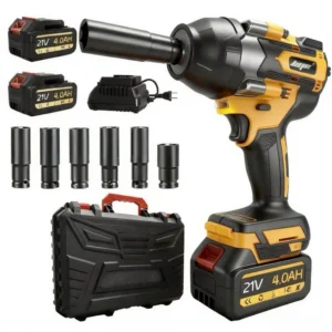 Cordless 21V Lithium Ion Brushless 3 4 inch Drive Impact Wrench Torque1000 NM High Torque for Car Home DIY Furniture Automotive