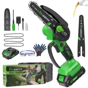 Cordless Lithium Battery Electric Mini Chainsaw Rechargeable 600W 6 inch Guide Bar Brushed Motor Portable Hand Tool DIY Pole