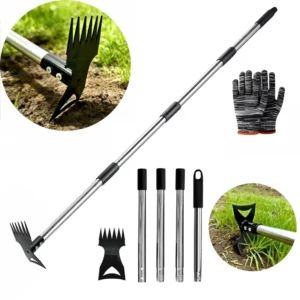 Cross border Explosions All steel Dual purpose Hoe Weeding Shovel Silver Black China Household Garden Taper Rake Steel Hoe