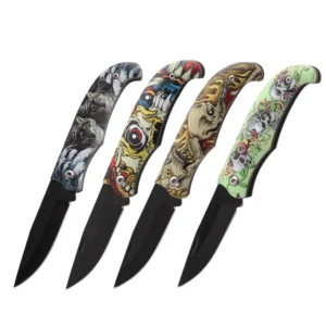 Custom 3D Printed Stainless Steel Folding Knife with ABS Handle OEM Outdoor Camping Survival Rescue EDC Pocket Hunting